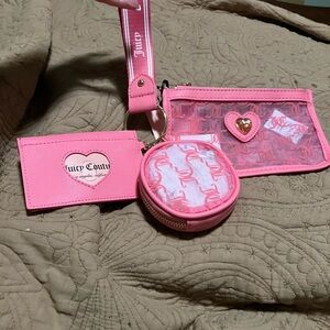 NWT Juicy Couture Pink Lemonade Gelato On The Beach Wristlet Set